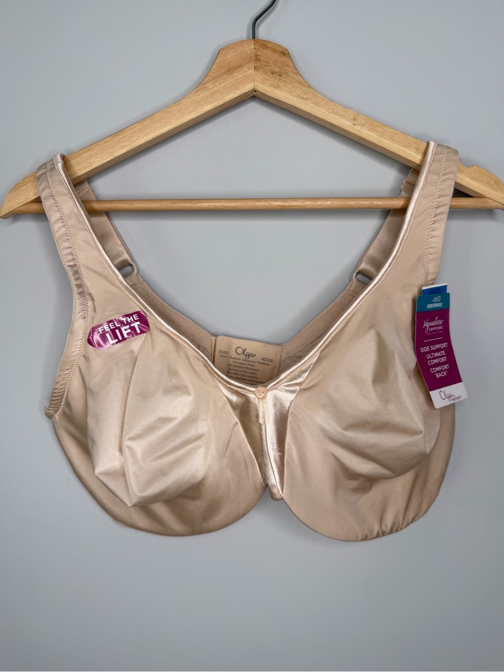 New Olga Nude underwire side Support Bra 40 DDD
